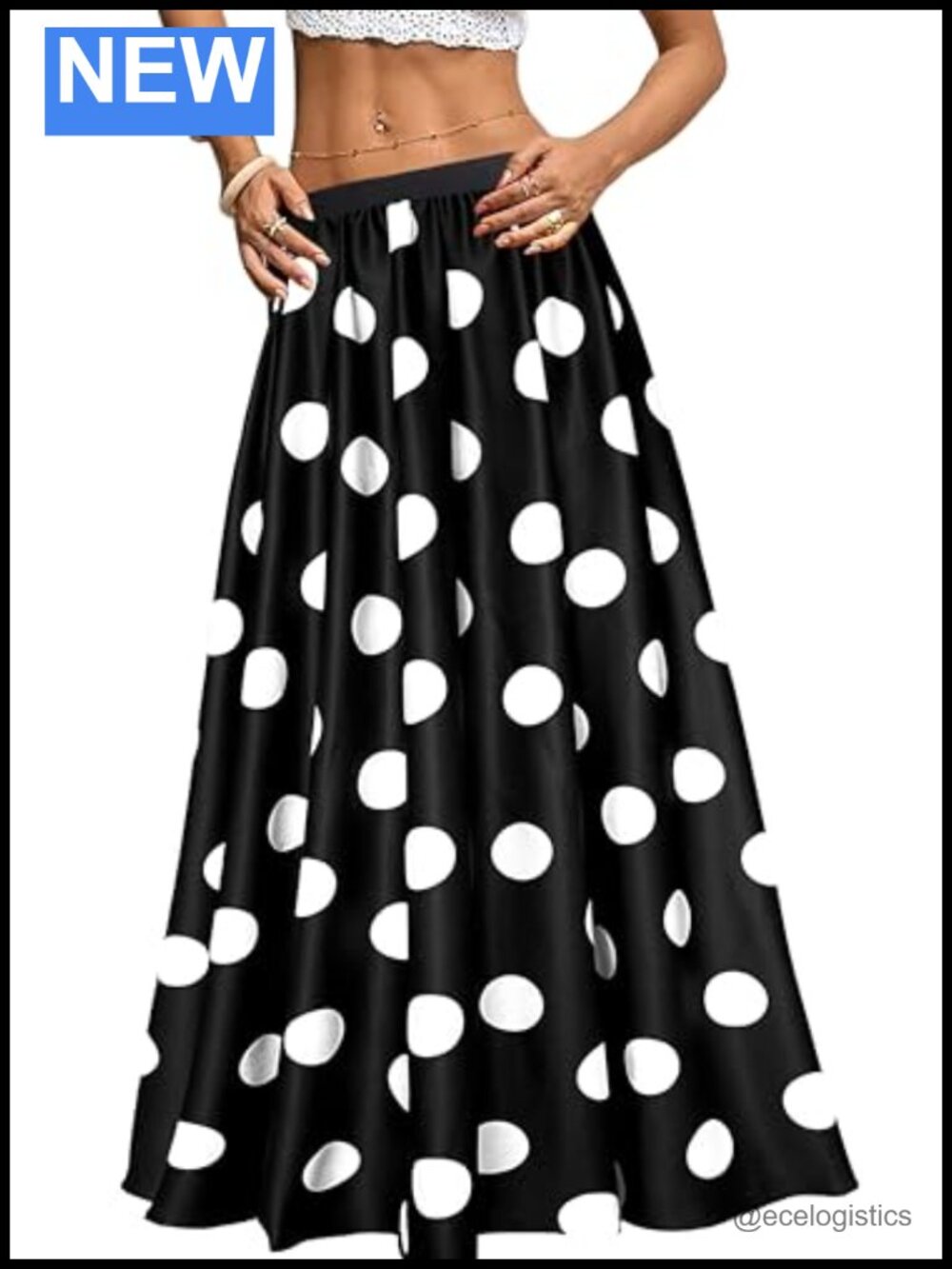 Women's Chiffon Stripe Maxi Skirt High Waist A-Line Long